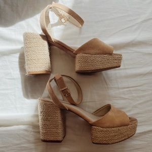 Blocky sandal heels